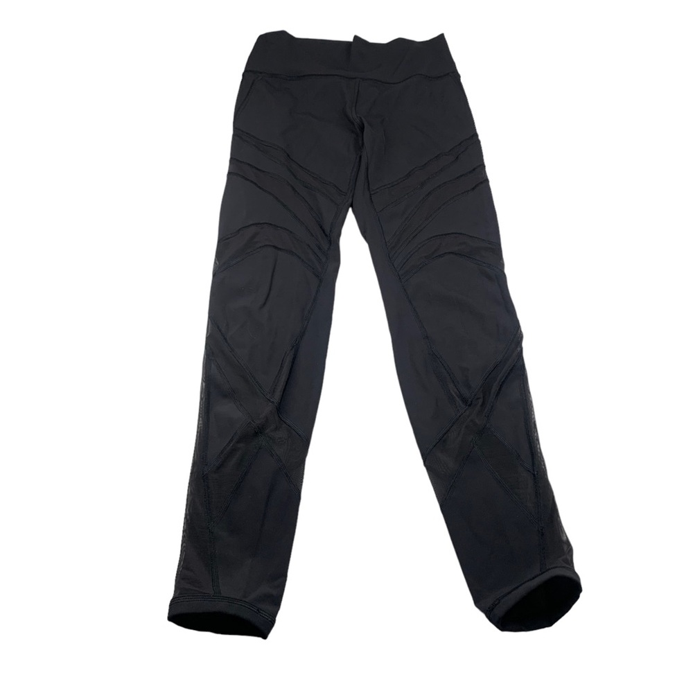 Lululemon Women's Black Mesh Paneling Yoga Pant Leggings SIZE UNKNOWN